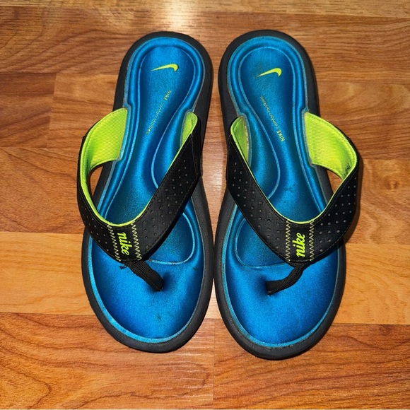 Nike Comfort Thong Black/Volt Ladies Sandals 354925-002 Women’s Size 6 RAREST! - Picture 2 of 7